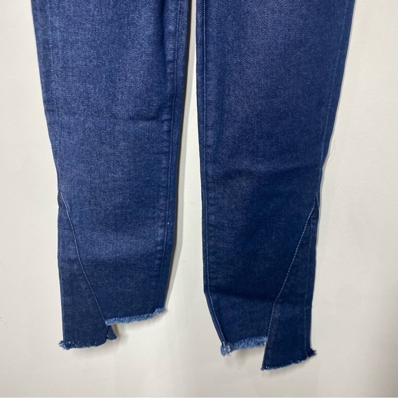 Parker Smith Cropped Mini Flare Jeans in California Dark Wash Blue - Picture 4 of 7